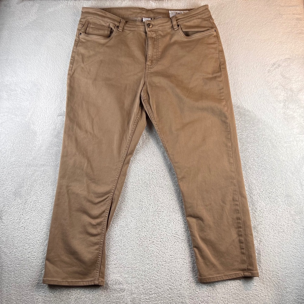 TPJ The Perfect Jean Mens 40x30 fits 40x28 Athletic Fit Tan Khaki Stretch Pants